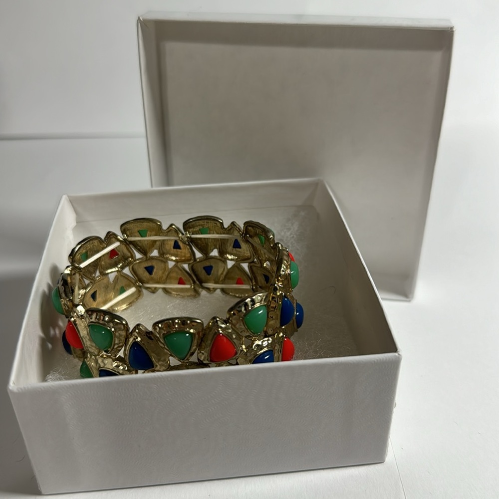 Chico's ‎ Multicolored Red Blue Green Stretch Bracelet - Picture 6 of 6